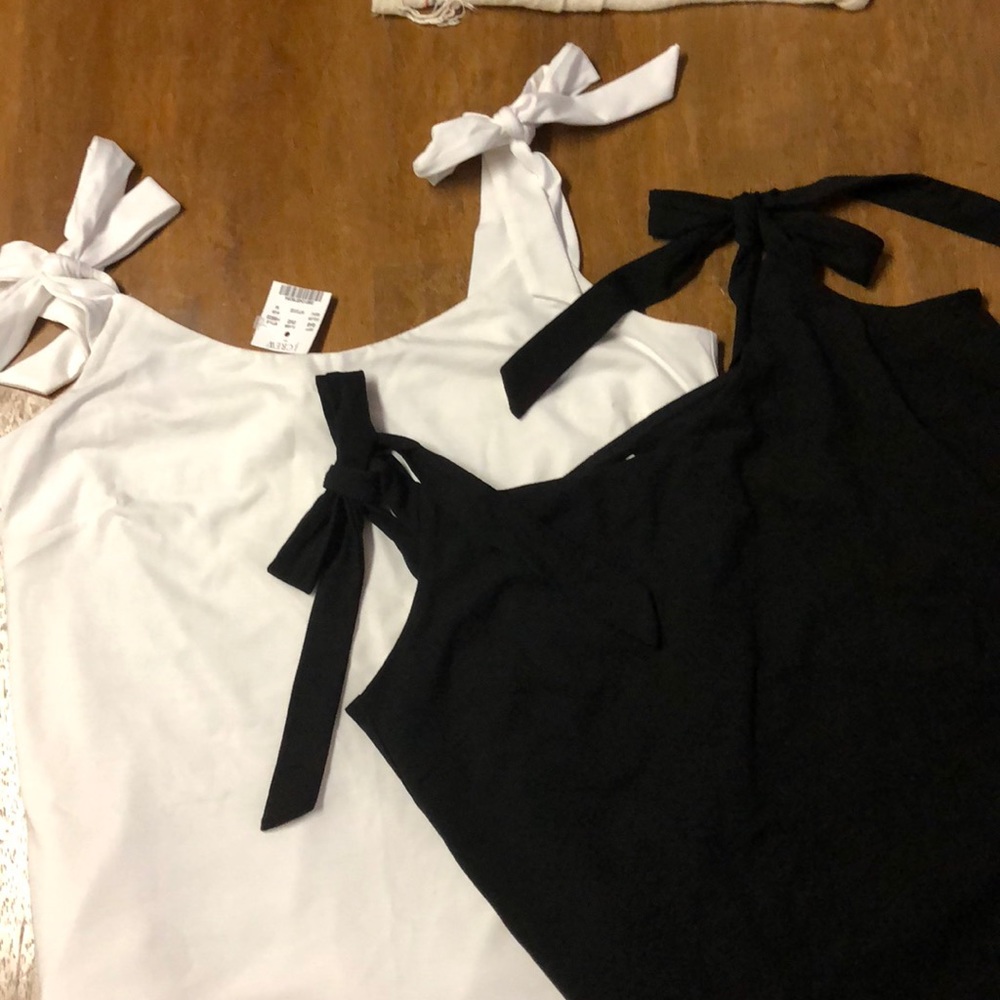 Jcrew tie shoulder tank top- two included